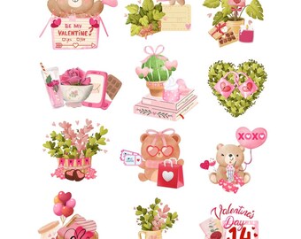 Valentines Stickers, Journal and Planner stickers, Happy Valentine's Day, Love Stickers