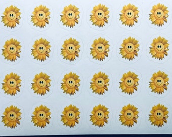 Sunflower stickers, sunflowers, journaling stickers