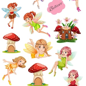 Fairy Stickers Fairy Journal Sticker Fairy Planner Sticker Fairies collecting sticker