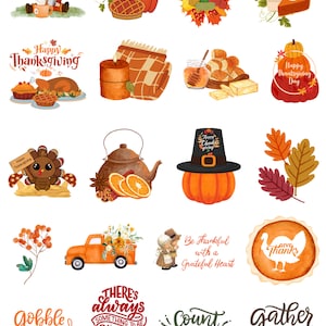 Thanksgiving stickers, journal and planning stickers, Thanksgiving,