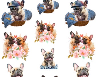 French Bulldog Stickers, Journal and Planner Stickers, French Bulldog