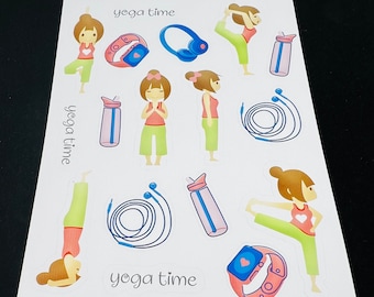Yoga workout sticker for journaling planning and collecting