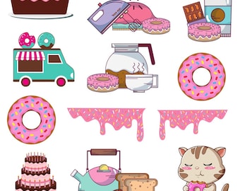 Donut stickers for journaling planning and collecting