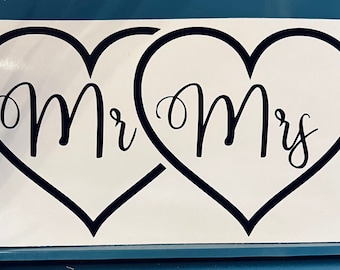 Mr and Mrs Vinyl Decal, Car Decal