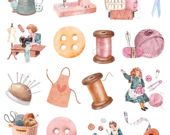Sewing stickers, journal and planner stickers, sticker collecting