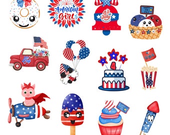 July 4th Stickers, Independence Day Stickers, USA Stickers, Journal and Planner Stickers