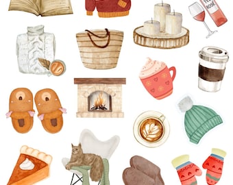 Comfy Cozy stickers journal and planner stickers