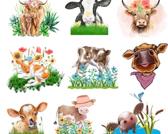 Cow Stickers, Heifer Stickers, Journal and Planning Stickers, Cows, Heifers