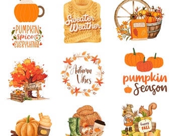 Fall Stickers, Journal and Planner stickers, Autumn Stickers