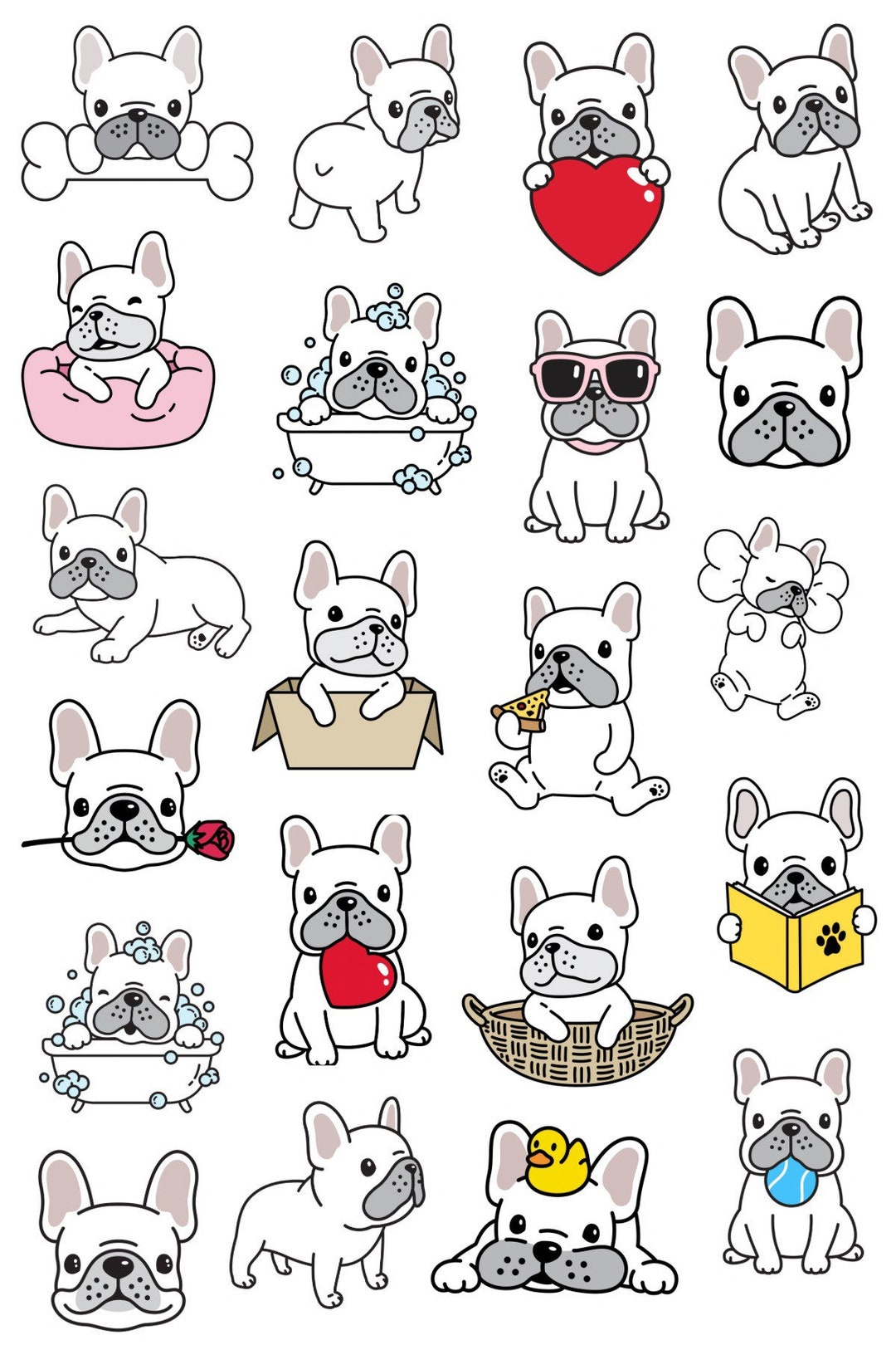 French Bulldog Stickers, FRENCHIE Stickers, Planner Stickers - Etsy