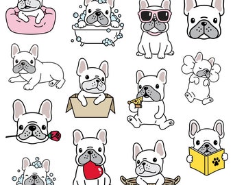 French Bulldog Stickers, FRENCHIE Stickers, planner stickers