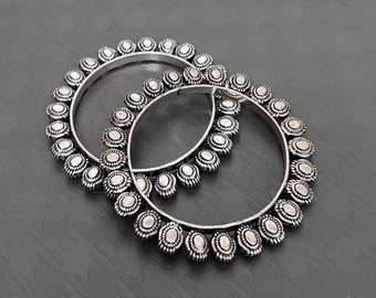 German Silver Ganesh Carved Kada, Silver look-alike adjustable kada, Afghani Jewelry, Amrapali Silver Jewelry,Garba Jewelry,Oxidized Jewelry