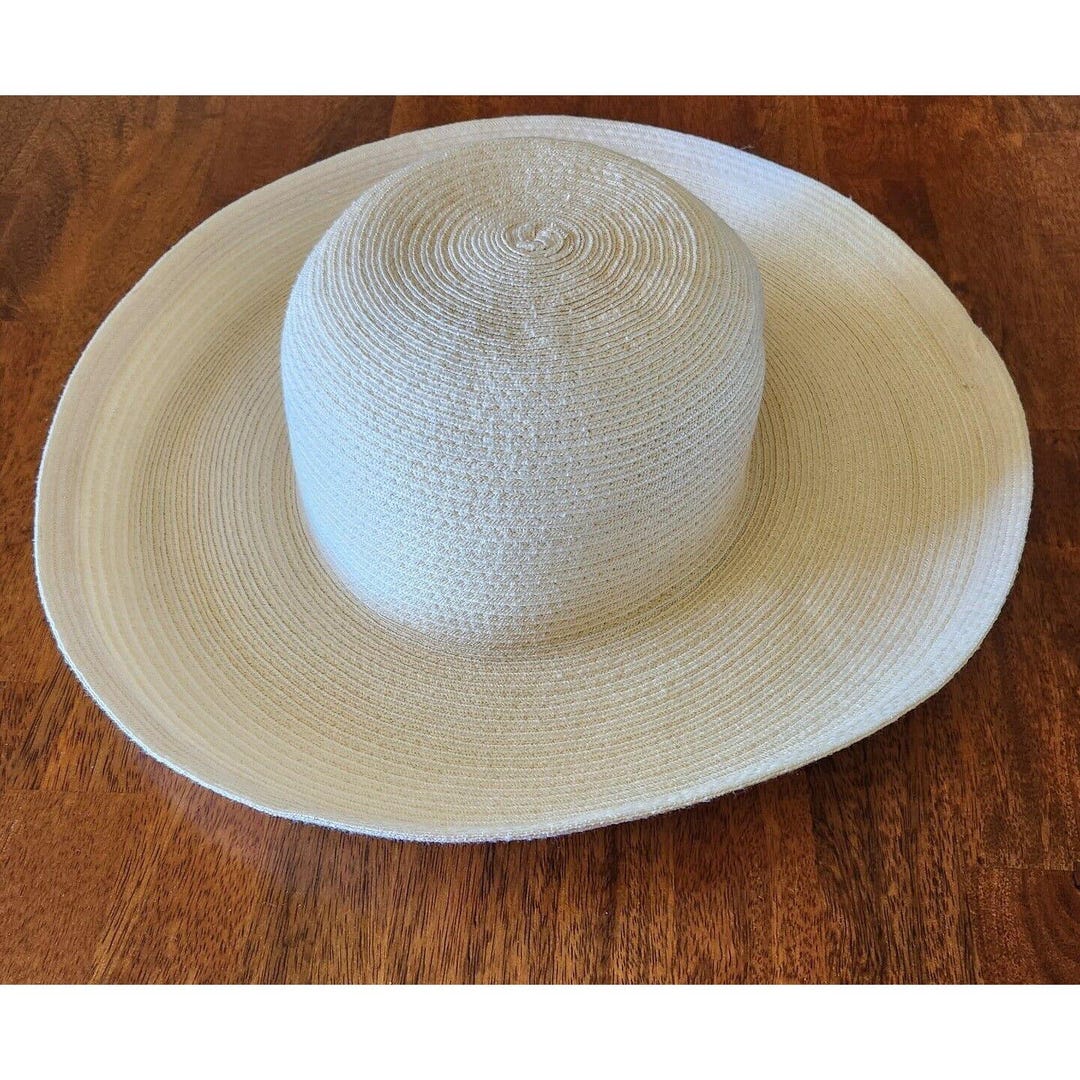 NWT! M. David of Melbourne, Australia Straw Sun Hat M. David Vintage Woven Hat Melbourne Australia Pale Yellow  main image 3