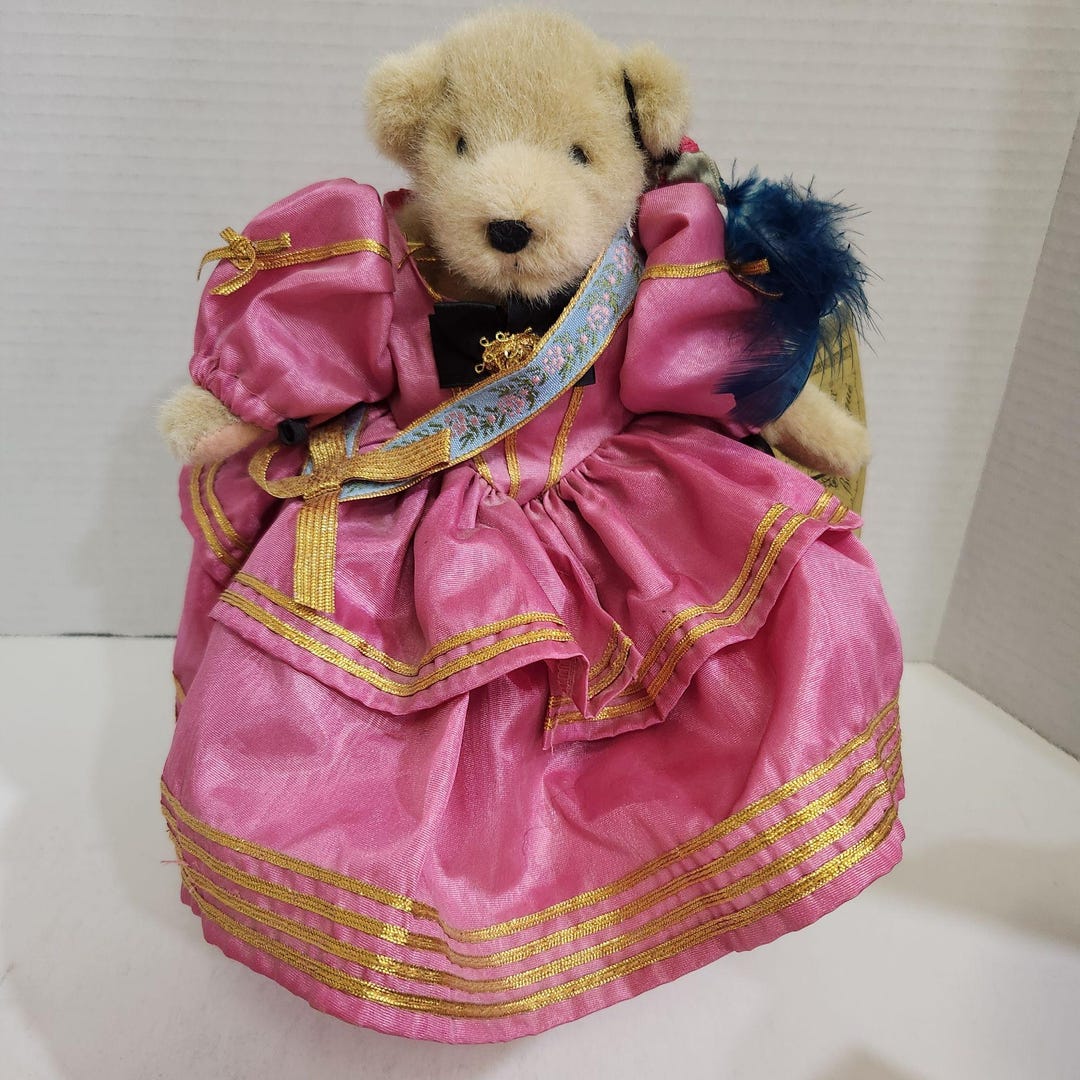 Muffy Vanderbear Bal Masque Collectible Teddy Bear With Pink Satin