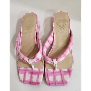 Vince Camuto Womens Sabrinda Leather Square Toe Dress Sandals Shoes Size 5