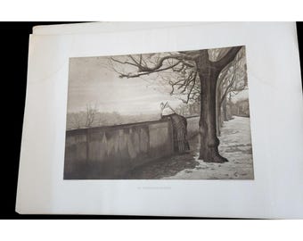 An Evening In Autumn Photogravure Picture By Gebbie & Husson Co. Ltd. L. Emile Adan Print Antique Art