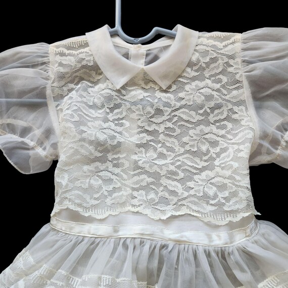 chinese dress ladies Maternity Lace Dress with Peter Pan Collar and Long Flare Sleeve Beige / XL