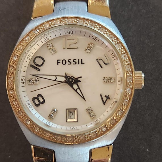 Fossil Womens Watch With Gold-tone Rhinestone Bezel & Two  display picture 3