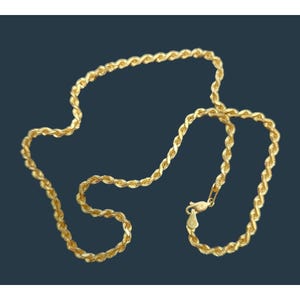 14K solid Gold Twisted Rope Chain Necklace almost 15 grams Vintage Design Men&#39;s & Women&#39;s Jewelry