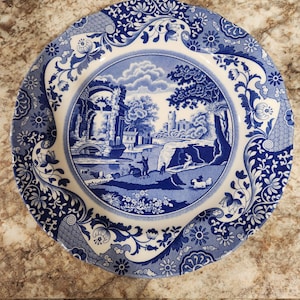 Vintage set of 3 Spode Blue Dinner Plates 10.5&quot;