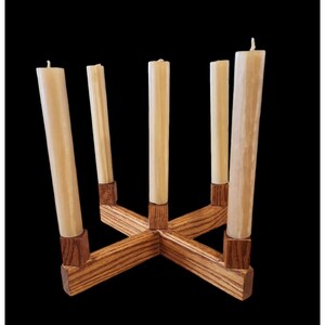 Unique Country core, Cottage core Wood 5 Candle holder