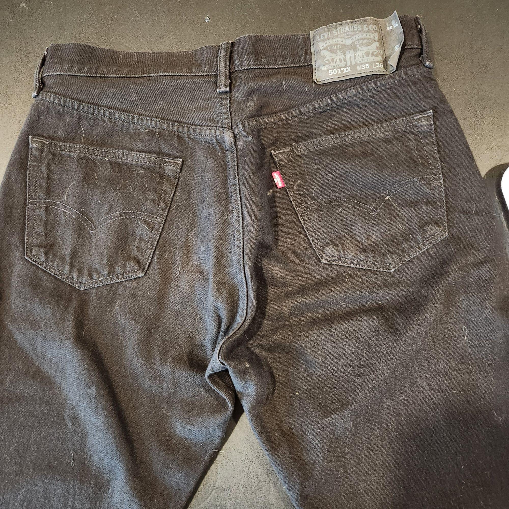 Levis 501XX Mens Jeans W35 L36 Original Riveted Button Fly Back