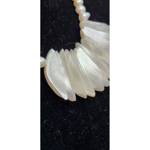 16”, vintage freshwater pearl beads necklace moth… - image 2
