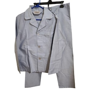 Bergdorf Goodman Mens Blue Pajama Set M 100% Cotton Made In USA