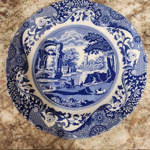 Vintage set of 3 Spode Blue Dinner Plates 10.5&quot;