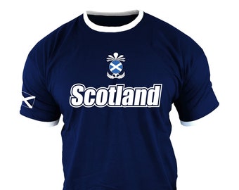 Scotland T-Shirts Men's Unisex Adults Retro Style Football Rugby Supporters Fancy Dress