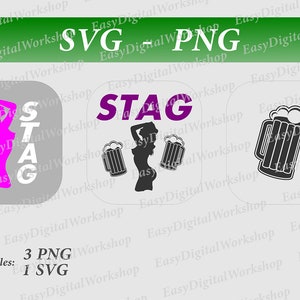 Stag Do Hen Party SVG PNG Bruid Squad Groom Team Art Vector Clipart Vector Cut Files Silhouet