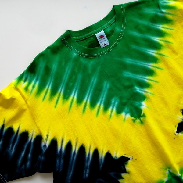 Jamaica Tie Dye Reggae Flag T-Shirt Men's Women's Adults Retro Rasta Wailers Top Kids and Adults