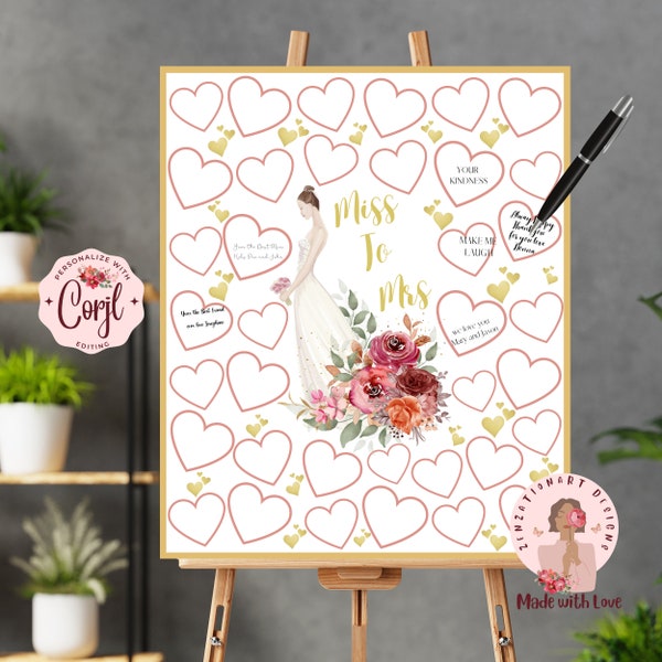 Wedding Guest Board Alternative Banner Signing Board Bride to Be Boho Bride Welcome Keepsake Age Editable Instant Digital Download