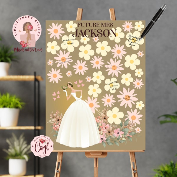 Alternative Wedding Guest Book Bride to Be Bridal Shower Write In Messages Guest Welcome Keepsake Age Editable Instant Digital Download