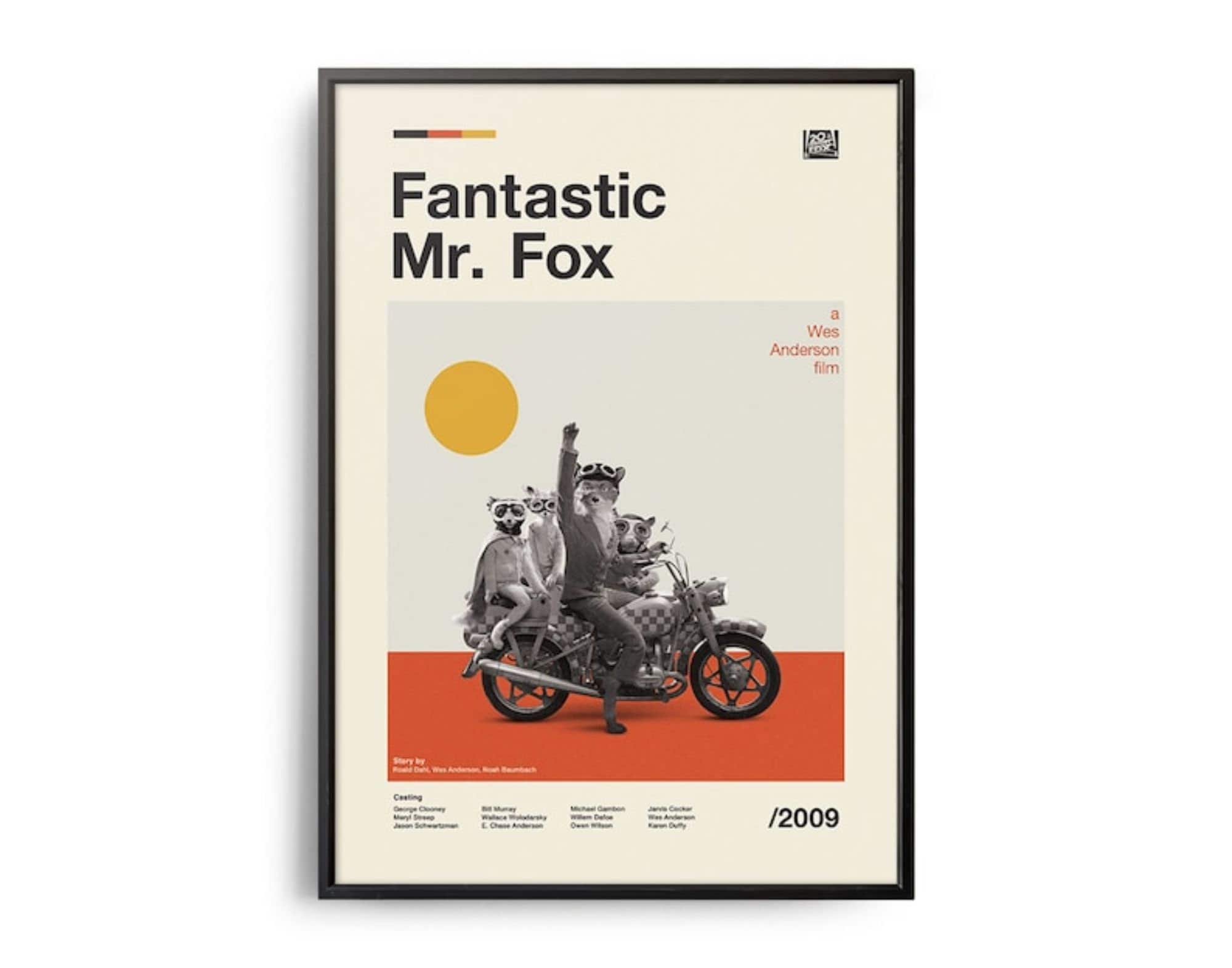 FANTASTIC MR FOX Wes Anderson vintage inspired Poster