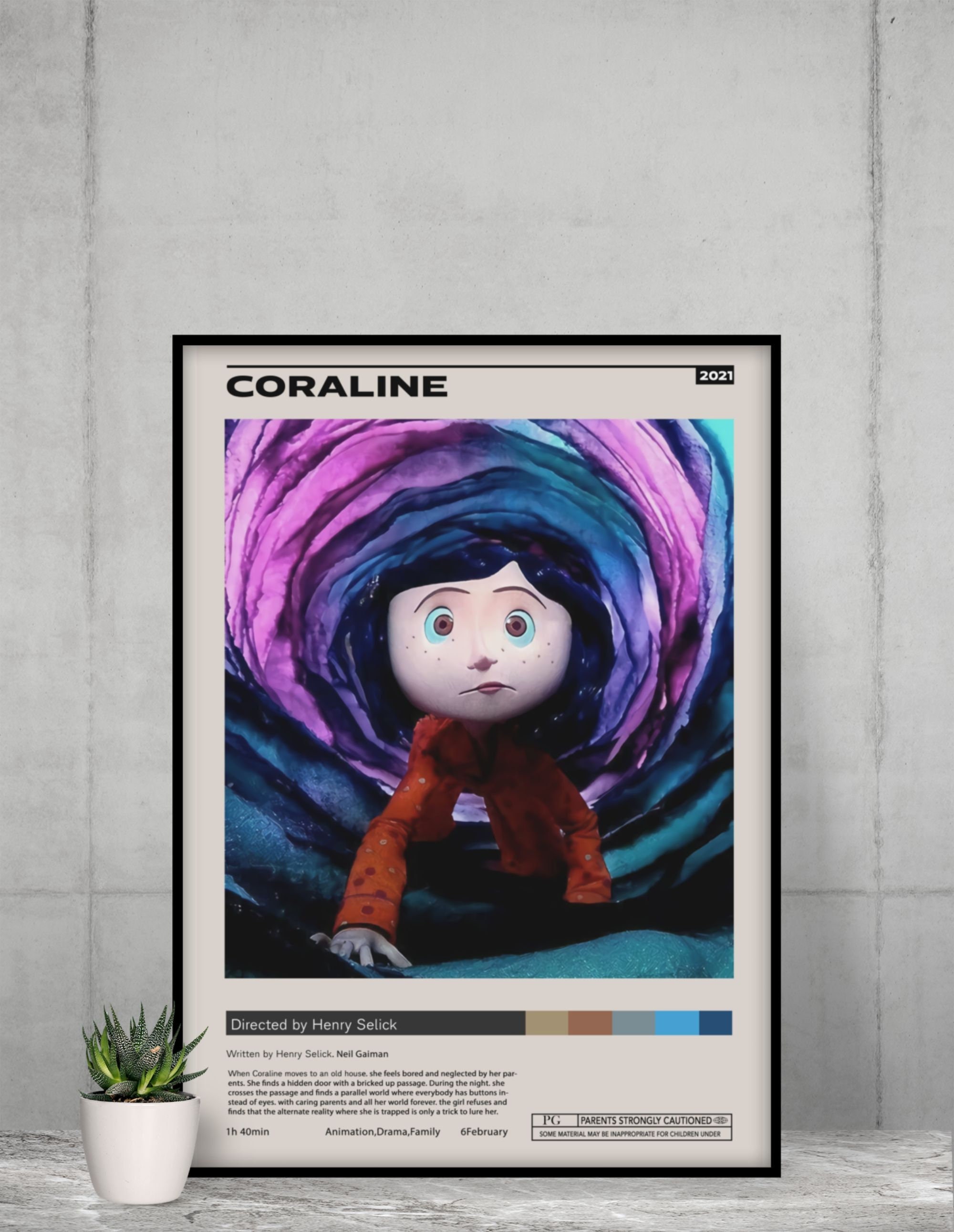 Coraline Movie Poster Retro Movie Poster Art Home Cinema Etsy