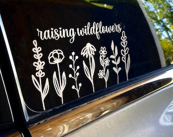 Raising Wildflowers bumper sticker | Car sticker | kids on board | car decal | mothers day gift | gift for mom | gift for dad | vinyl