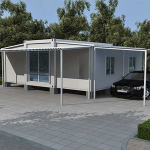 20ft Custom Expandable House, Portable Prefabricated Container Home, Foldable Modular Home With Preinstalled Electrical and Plumbing