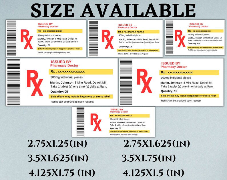 RX Bottle Label Bundle Pill Bottle Label Nurse Party Etsy