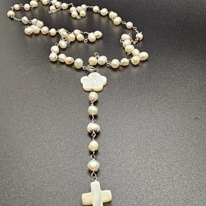 Rosary style long necklace. Mother's day gift.