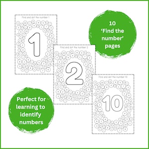 Printable Numbers Do A Dot Activity Pages, Counting Dot Marker Coloring ...