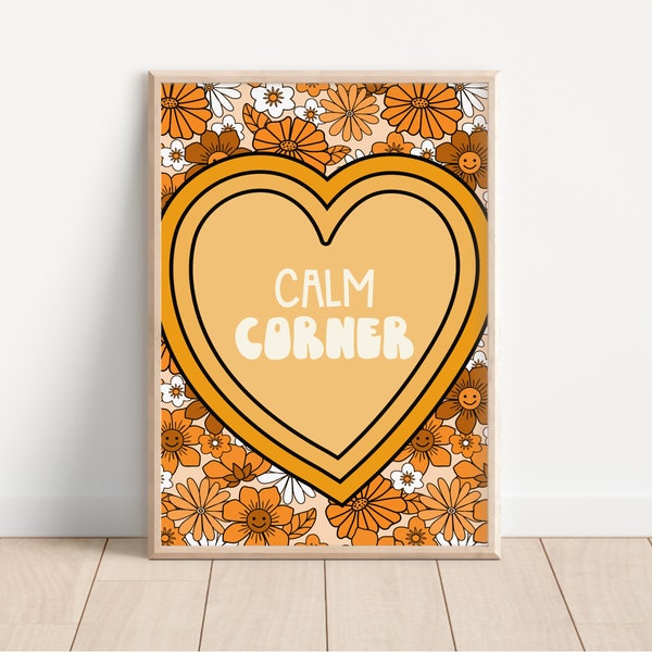 Calm Corner Printable Art, Retro