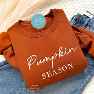 Pumpkin Bow Embroidered Striped Sweatshirt main image 1