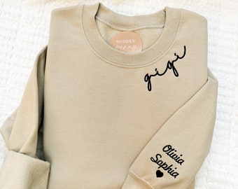 GIGI Embroidered sweatshirt, gigi sweatshirt with grandkids name, gigi Crewneck Sweatshirt, new gigi gift Custom Gigi Shirt Mothers Day Gift