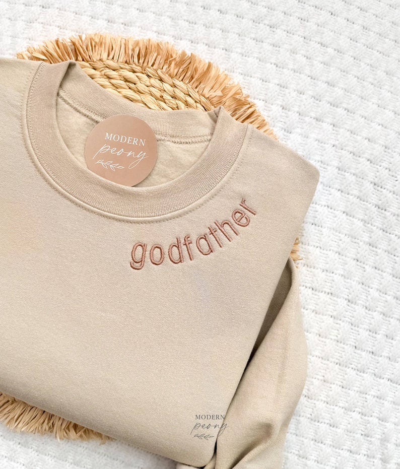 Godfather Sweatshirt Embroidered Godfather Crewneck, Godfather Proposal Gift, Uncle Godfather Shirt, Christening Gifts for him, Uncle Shirt