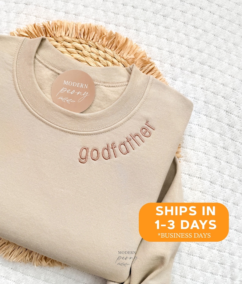 Godfather Sweatshirt Embroidered Godfather Crewneck, Godfather Proposal Gift, Uncle Godfather Shirt, Christening Gifts for him, Uncle Shirt