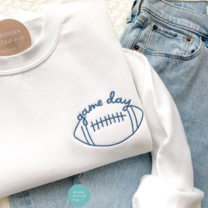 Game day Football Shirt, Embroidered Football Game Pullover, Football Season Womens Football Shirt, Football Game Day Sweatshirt, game shirt