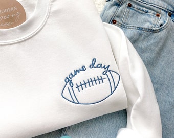 Game day Football Shirt, Embroidered Football Game Pullover, Football Season Womens Football Shirt, Football Game Day Sweatshirt, game shirt