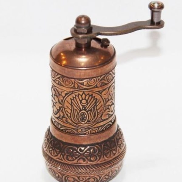 Zwarte peper kruidenmolen Turkse zoutpepermolen Home keukenaccessoires gemaakt door Zamac Old Copper