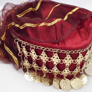 Turkish Handmade Folkloric Fez Ottoman Fes Orien Tarboosh Hat Cap Henna Kina Burgundy